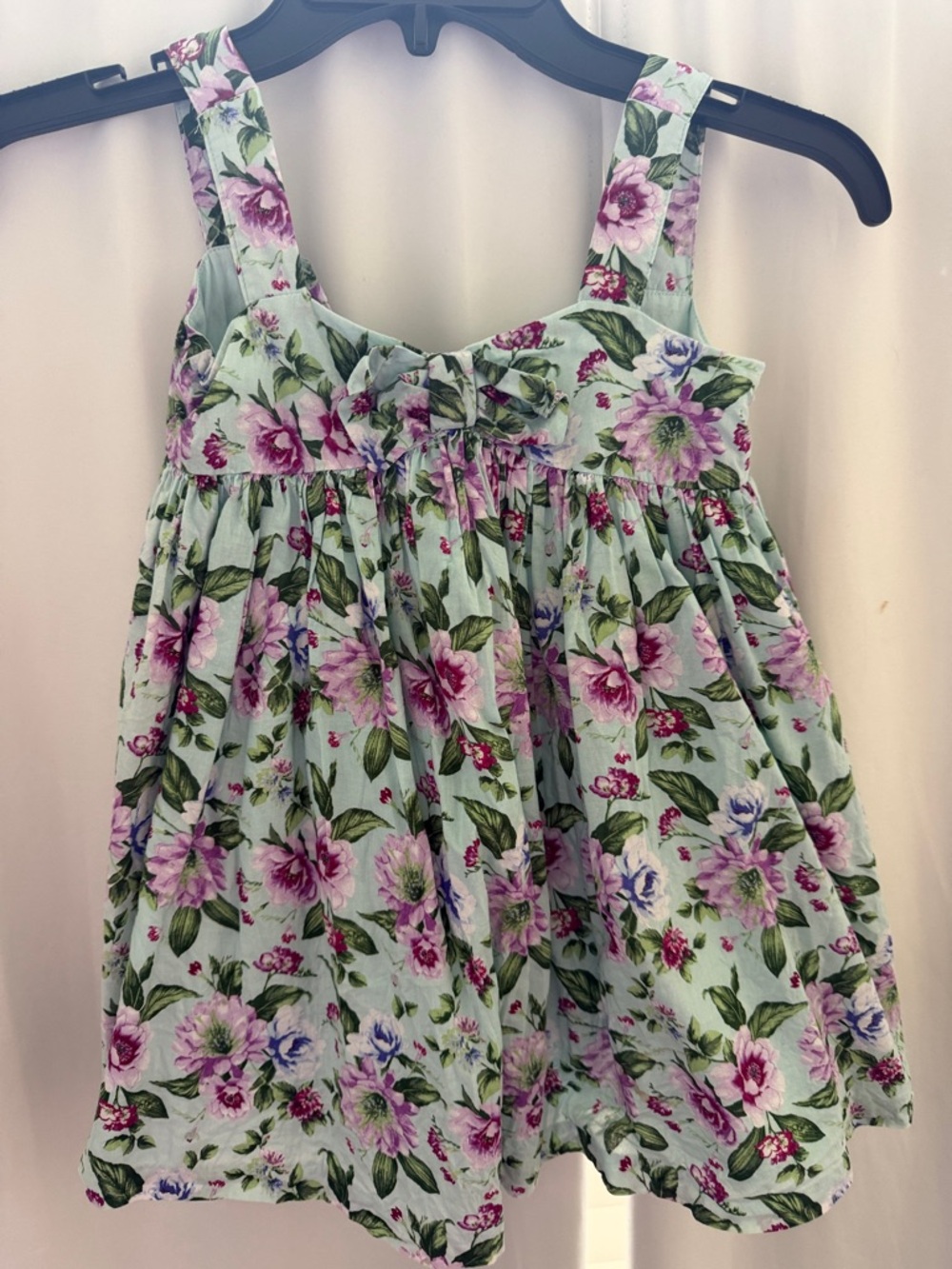 Janie and Jack Mint Floral Sleeveless Sundress with Pink & Purple Blooms